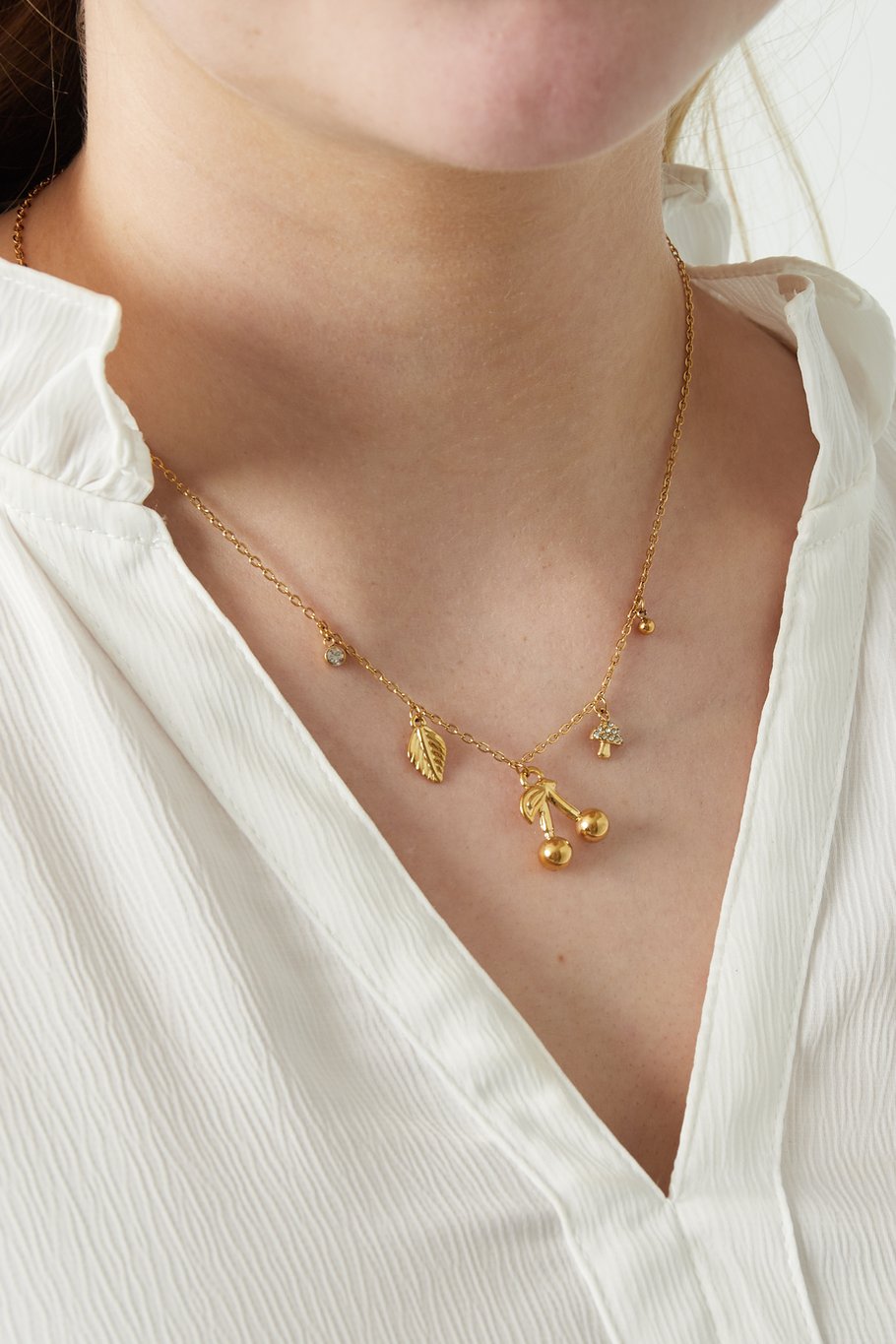 Collana Cherry Bliss - Colore oro Immagine2
